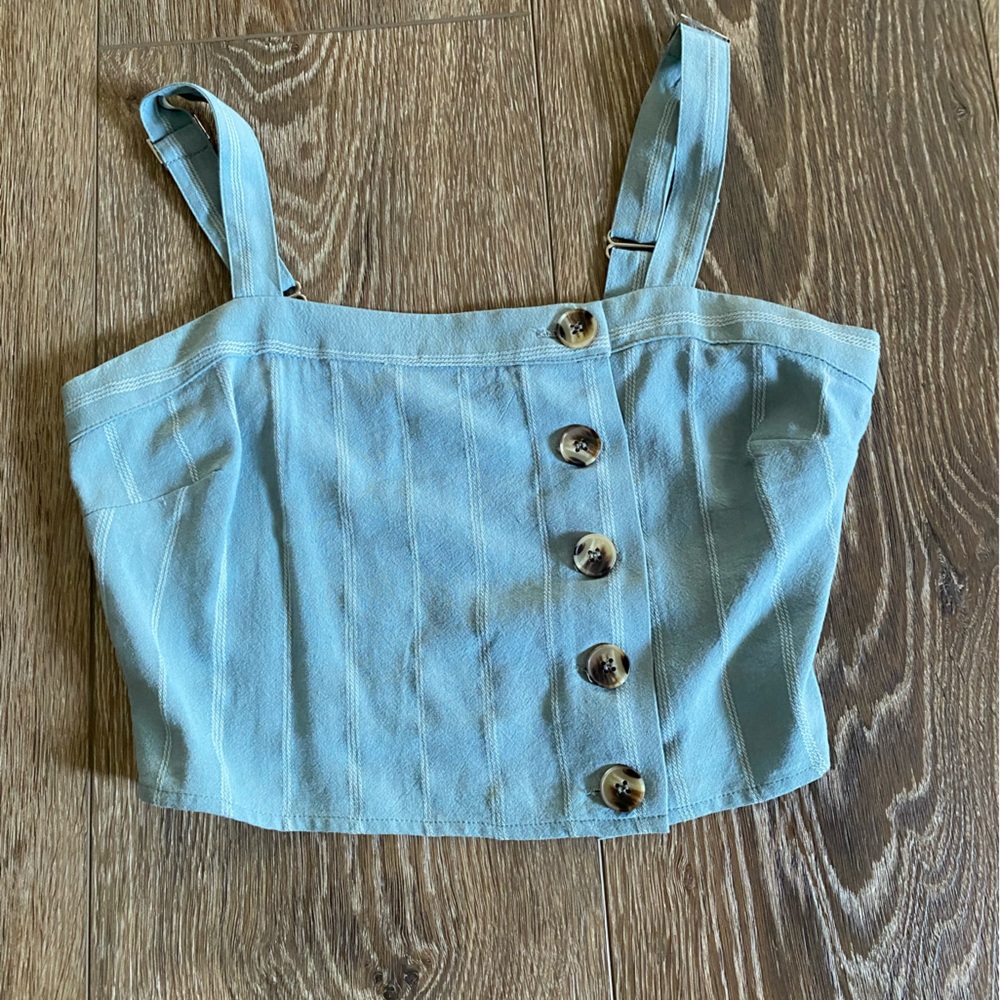 Sky and Sparrow button up tank top